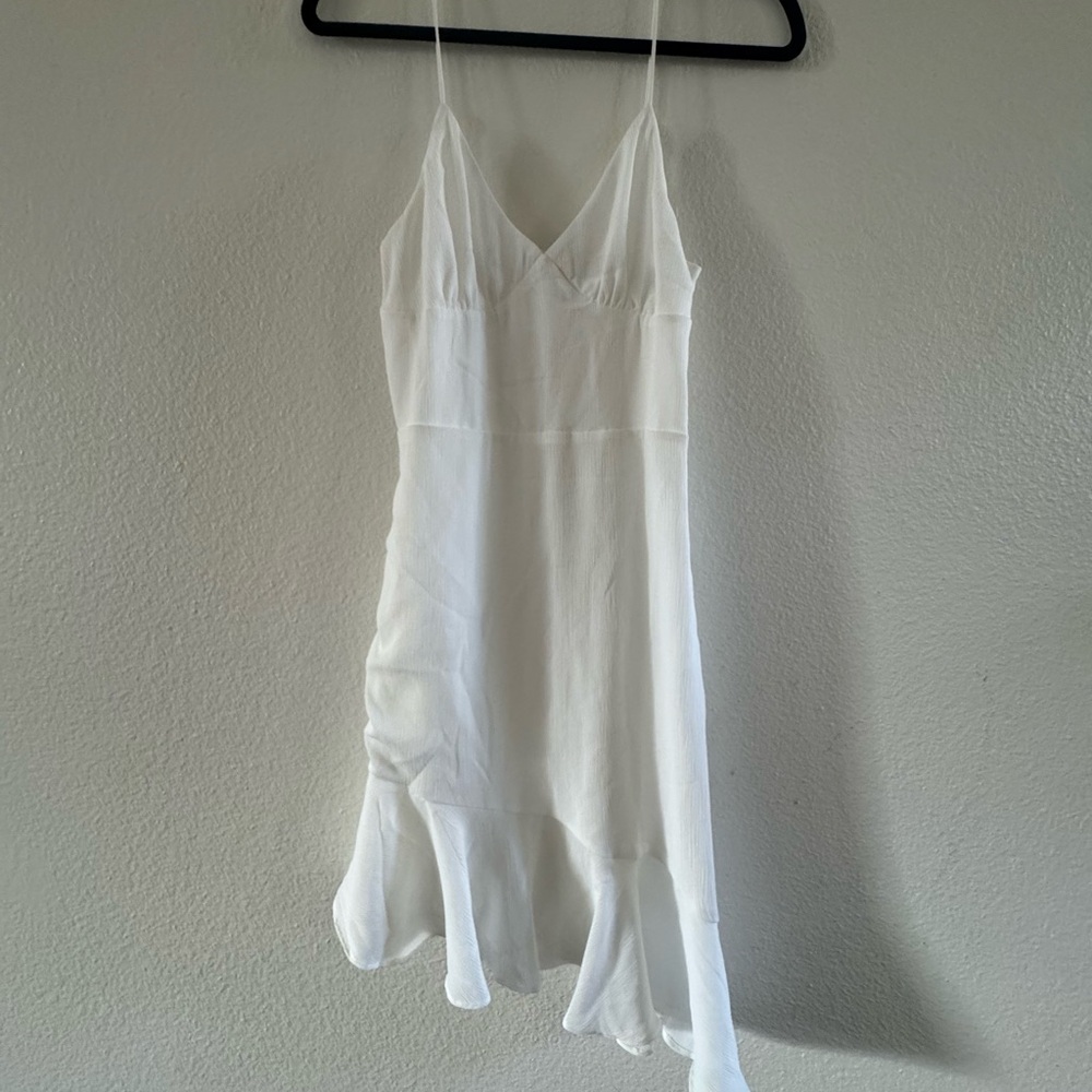 Superdown White Dress with Asymmetrical Design